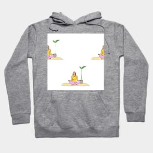 Background illustration, decorative design pattern, yoga, meditation, meditating, sports, recreation Hoodie